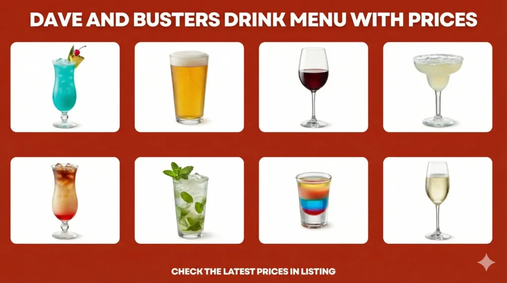 Dave And Busters Drink Menu With Prices
